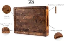 VDN Professionele Snijplank Acacia Hout Met Sapgeul En Handvatten – Hakblok 26x38x3.5 Cm -Kookgerei Serviesgoed Winkel 1200x770
