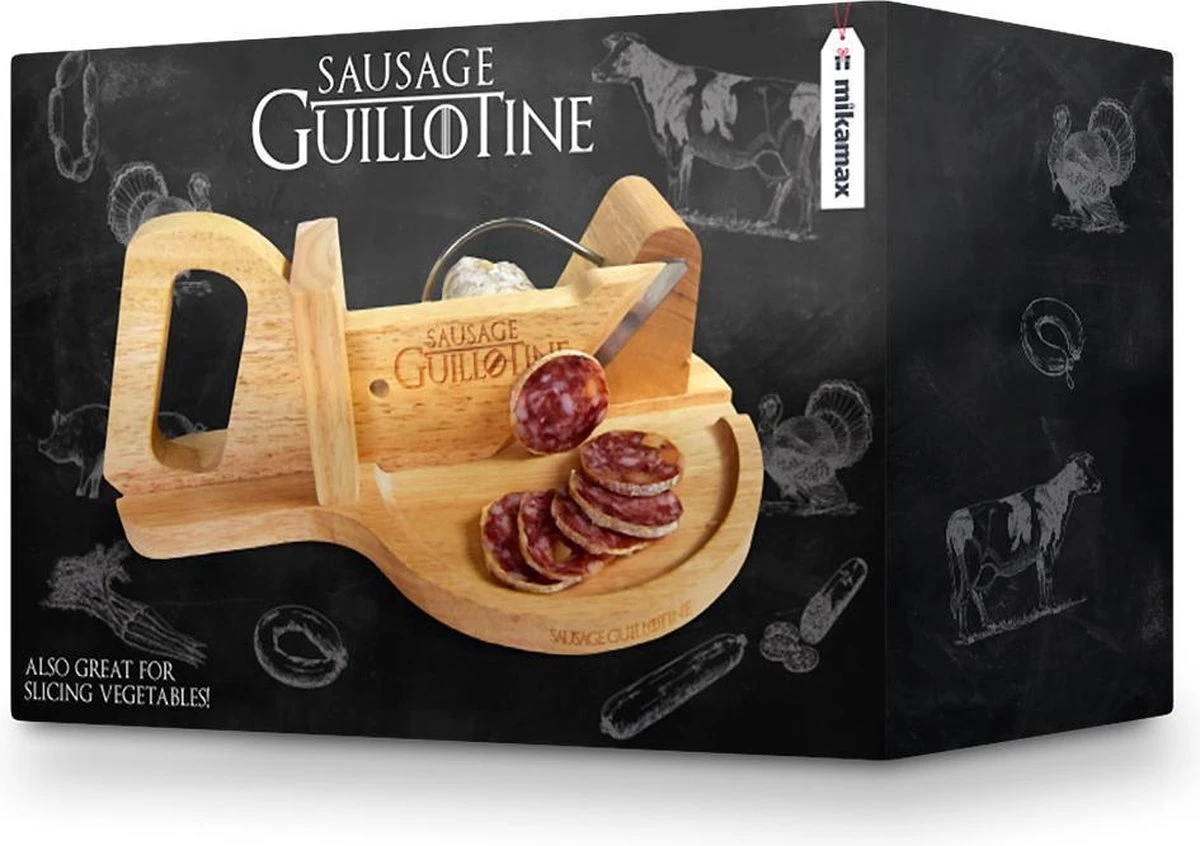 MikaMax Worst Guillotine - Worstsnijder - Worst Snijplank - Sausage Guillotine - Makkelijk Schoon Te Maken - RVS Mes - Bamboe - 30 X 19cm 2 MikaMax Worst Guillotine - Worstsnijder - Worst Snijplank - Sausage Guillotine - Makkelijk Schoon Te Maken - RVS Mes - Bamboe - 30 X 19cm - Afbeelding 2