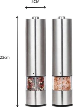 MD-Goods ® Elektrische Peper En Zoutmolen Set - Pepermolen - RVS - Cadeau - Restaurant Kwaliteit -Kookgerei Serviesgoed Winkel 821x1200