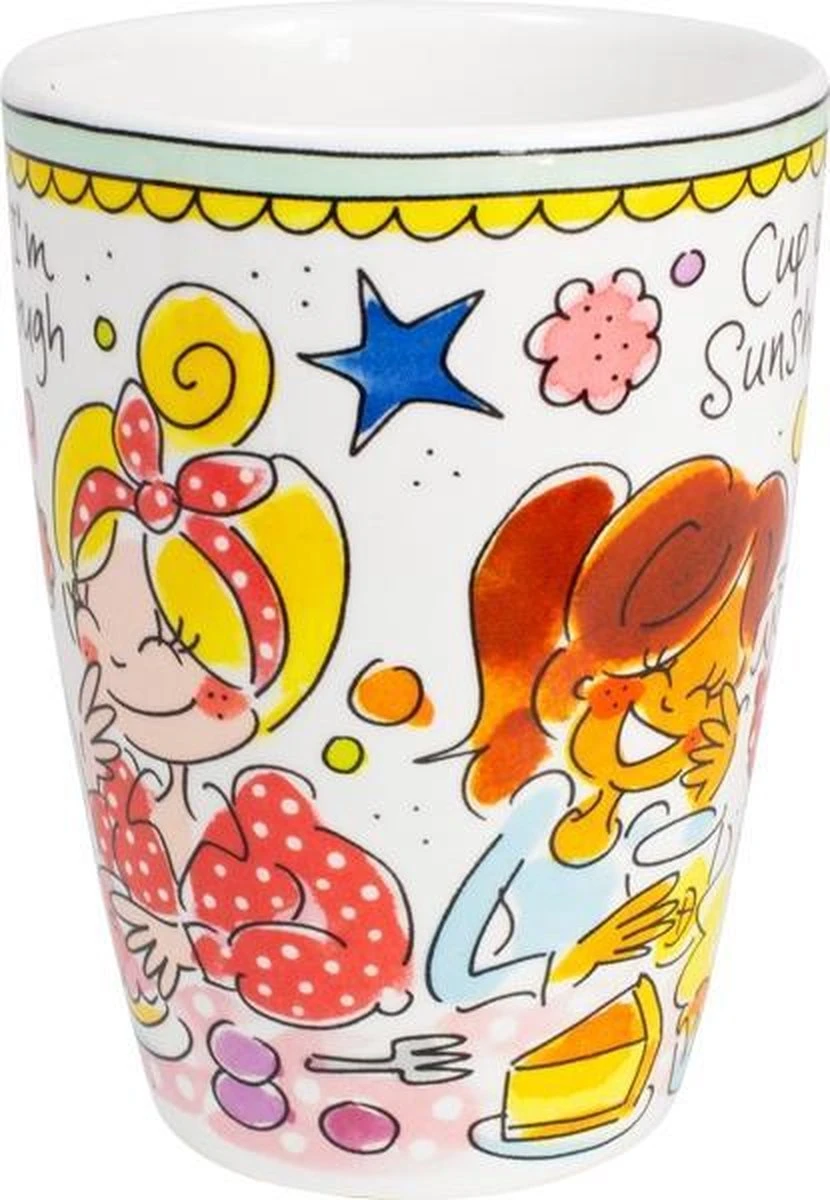 Blond Amsterdam Even Bijkletsen Beker XL 500 Ml - Mint Rand 2 Blond Amsterdam Even Bijkletsen Beker XL 500 Ml - Mint Rand - Afbeelding 2