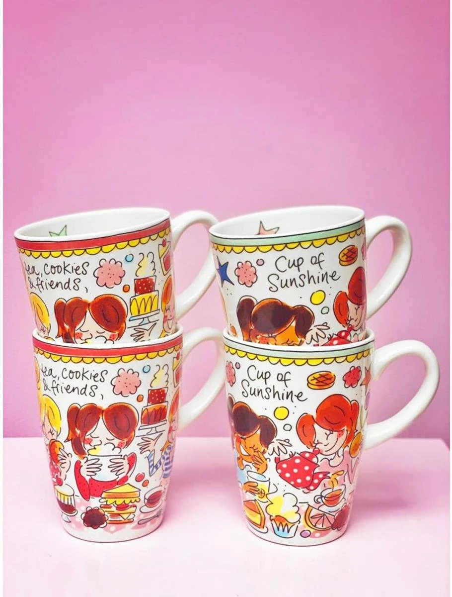 Blond Amsterdam Even Bijkletsen Beker XL 500 Ml - Mint Rand 5 Blond Amsterdam Even Bijkletsen Beker XL 500 Ml - Mint Rand - Afbeelding 5